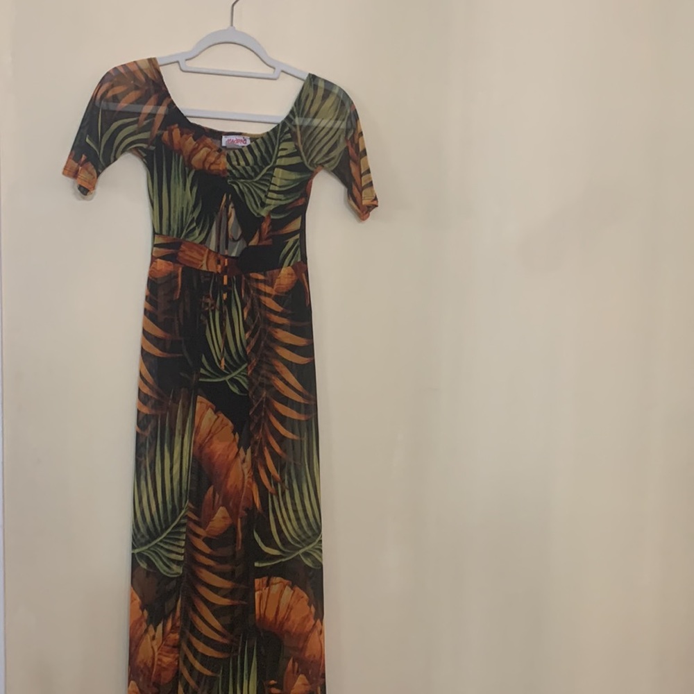 Tropical Mesh Cover Up/ Mesh Dress - Picture 2 of 5